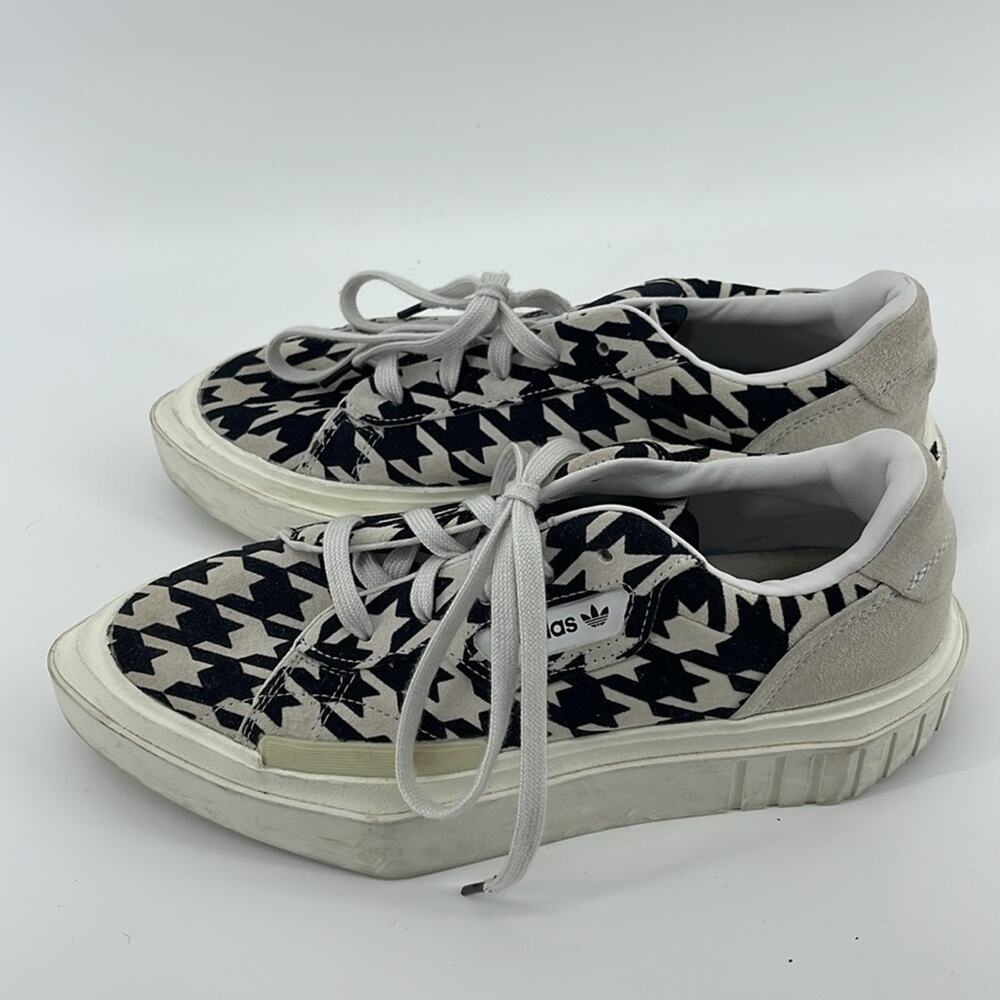 Adidas HyperSleek houndstooth platform pointed toe suede sneakers sz 7.5 - Picture 6 of 8